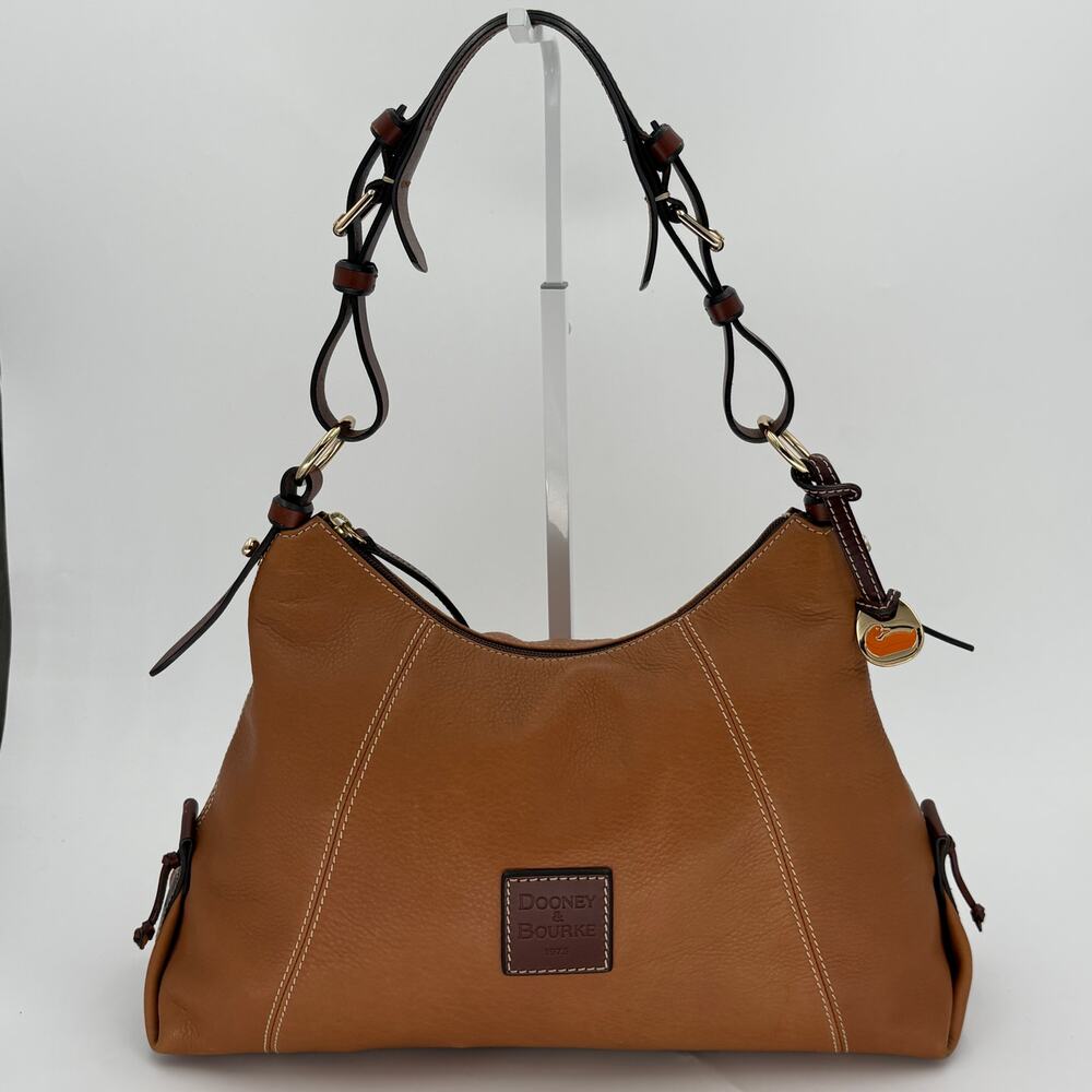 Dooney & Bourke Brown Leather Hobo with Dark Brown Accents